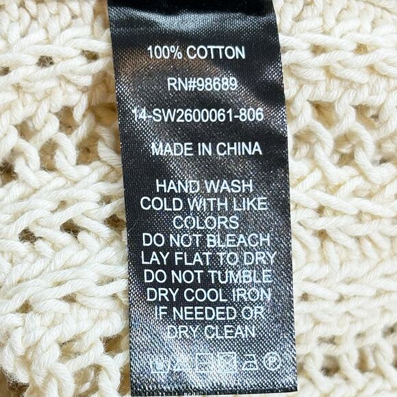 Todd Snyder Off White Open Stitch Cotton V-Neck Sweater Vest Medium - Picture 4 of 4